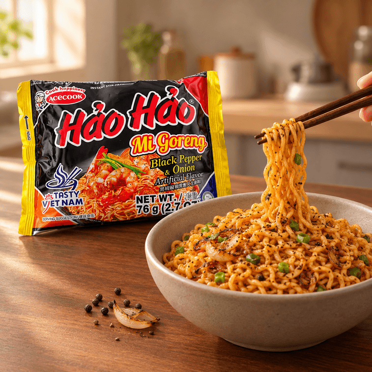 Hao Hao Mi Goreng, Black Pepper & Onion, 2.68 oz
