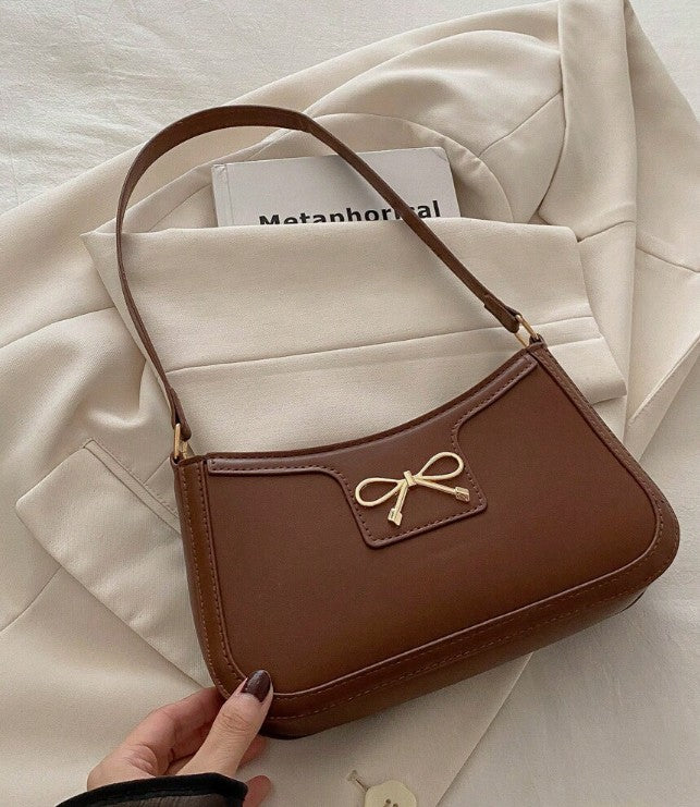 Brown Bow Purse