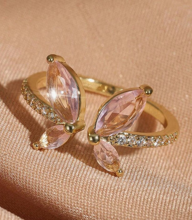Pink Butterfly Ring (Adjustable)