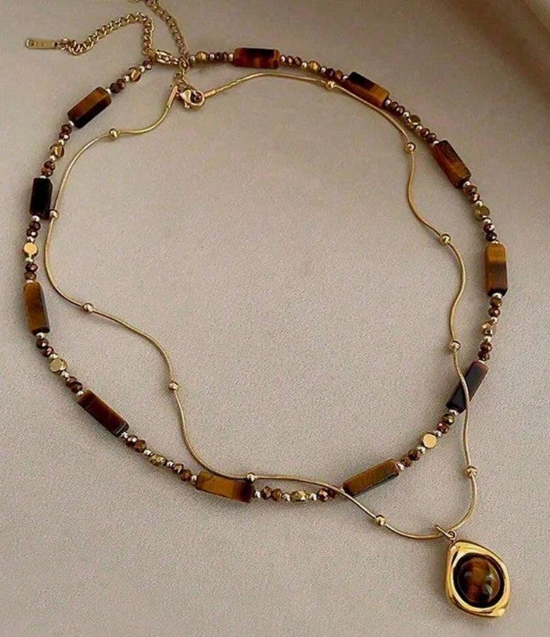 Vintage Tiger Stone Necklace