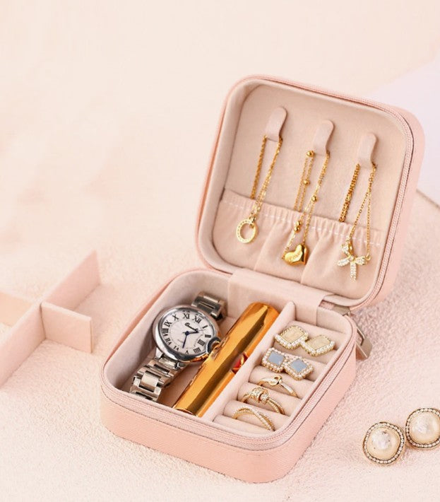 Pink Travel Jewelry Case