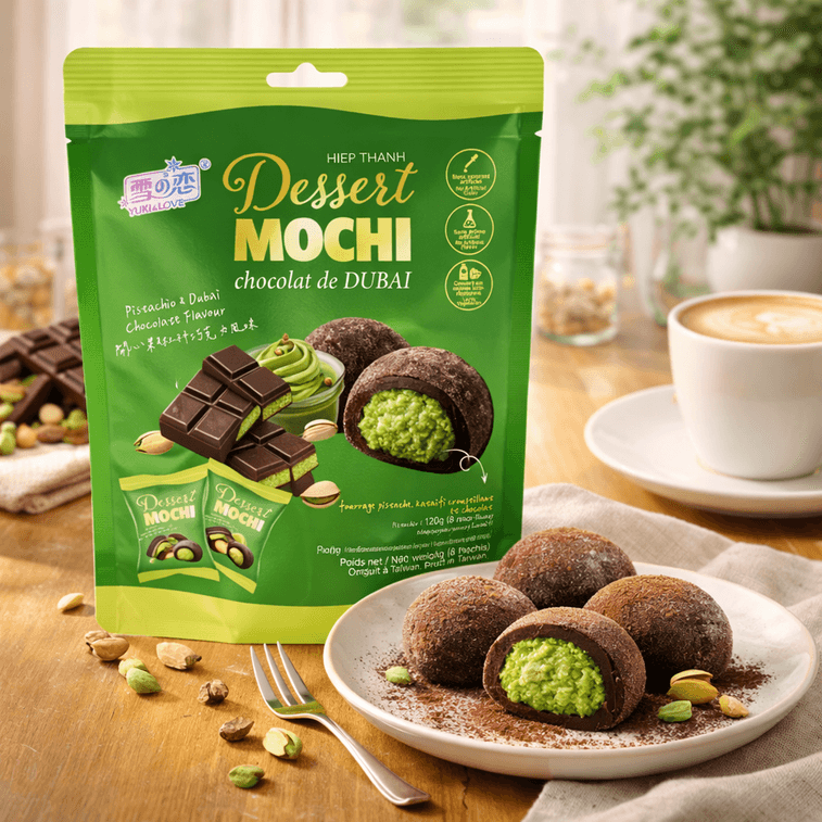 Mochi Dessert Pistachio & Dubai Chocolate Flavor 4.23oz