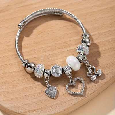 Heart Swan Bracelet