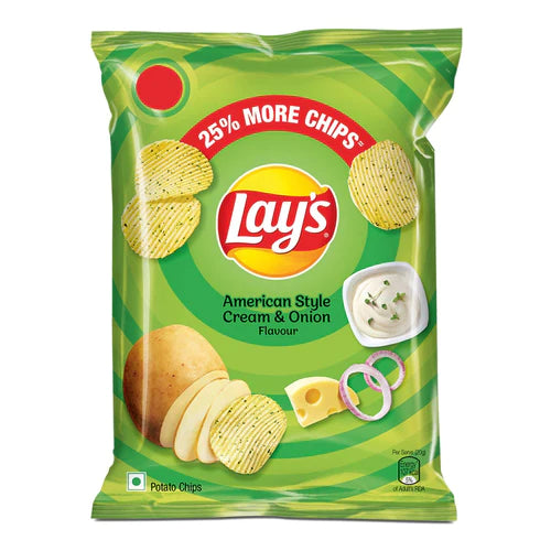 Lays Cream & Onion Chips (Indian)