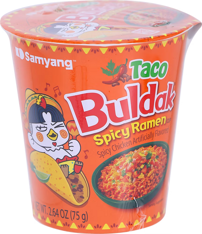 Taco Buldak Cup Ramen Noodles