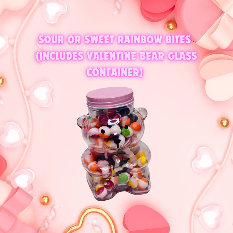 Valentine Bear Filled w/ Rainbow Bites