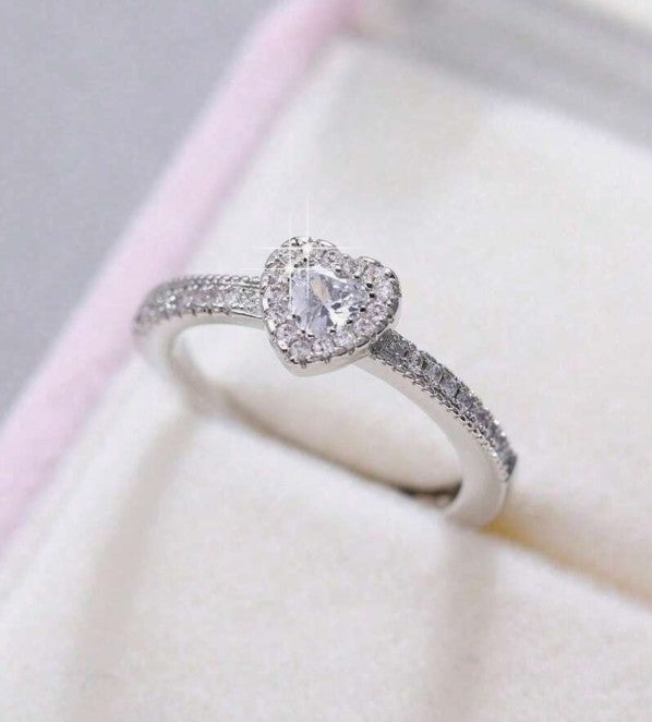 Silver Heart Ring (One size fits all)