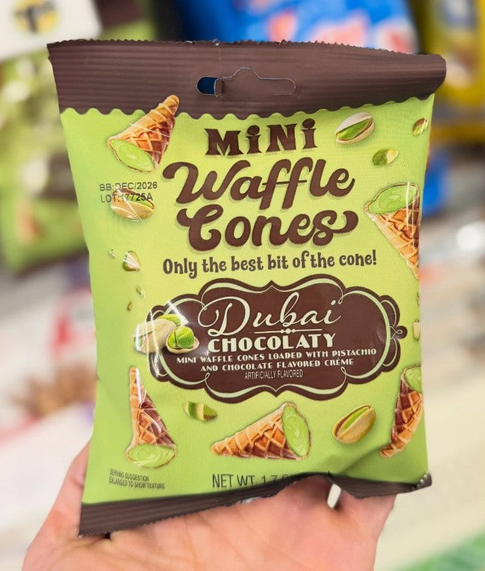 Mini Waffle Cones Dubai Chocolate