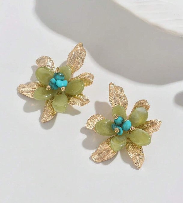 Green Bohemian Earrings