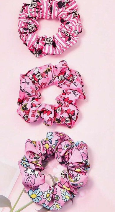 Pink Character Scrunchies 3pk