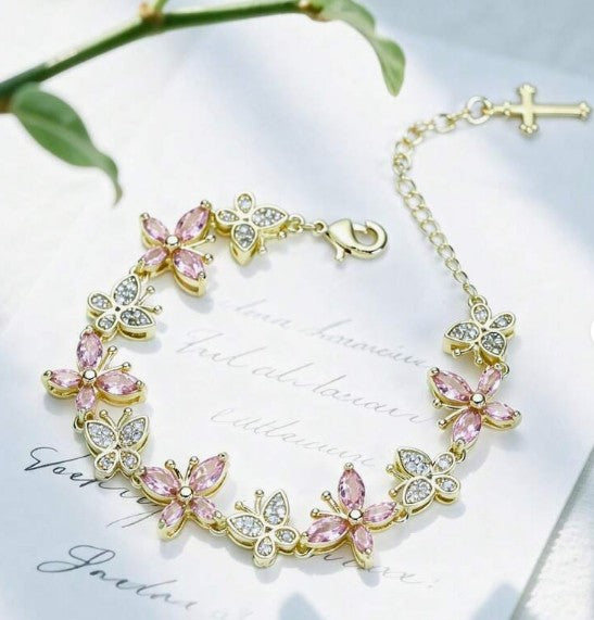 Cubic Zirconia Butterfly Bracelet