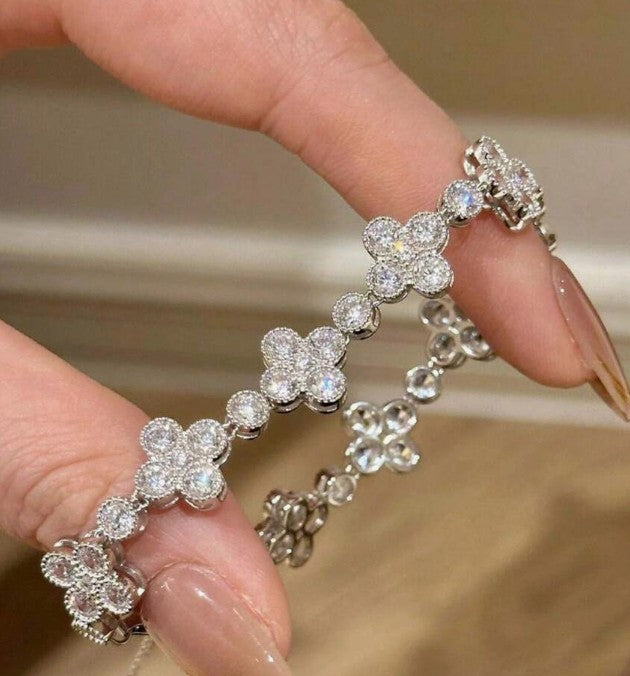 Stainless Steel Four Leaf Clover Bracelet