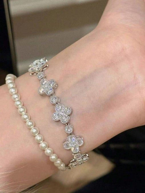 Stainless Steel Four Leaf Clover Bracelet