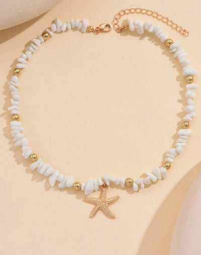 Starfish White Pebble Necklace