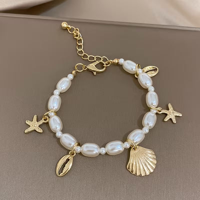 Sea Pearl Charm Bracelet