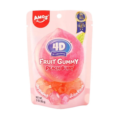 Amos 4d Gummy Fruits Burst-Peach 3 oz (China)