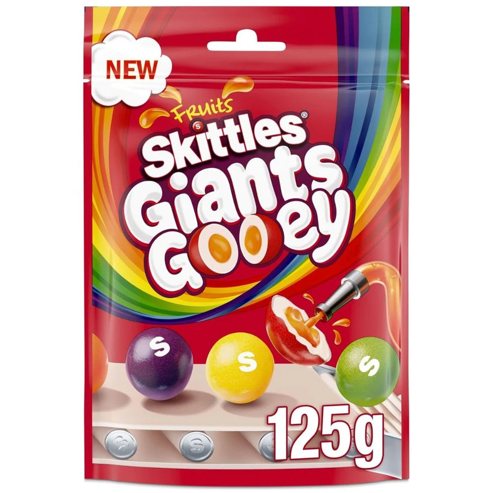 Skittles Giants Gooey Vegan Chewy Sweets Pouch 125g (UK)